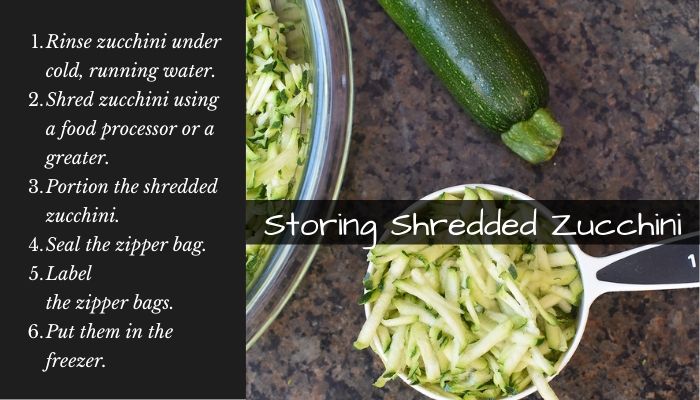 How to store shredded zucchini